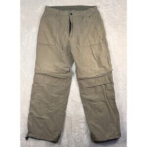 A.P.Co. Pants Mens 36x32 Khaki Tan Cotton Nylon Lightweight Convertible Cargo
